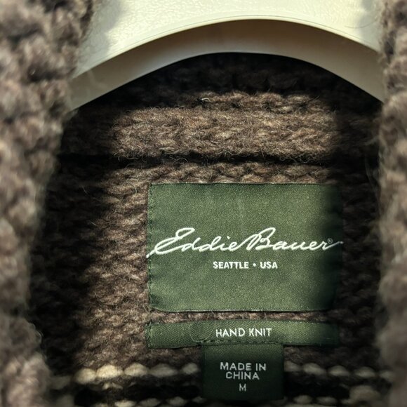Eddie Bauer Cowichan Hand Knit Wool Zip-up Sweater - M - Picture 4 of 12
